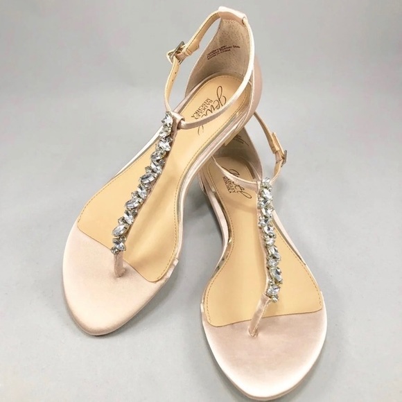 Badgley Mischka Shoes - Jeweled Badgley Mischka Flat Sandals 7